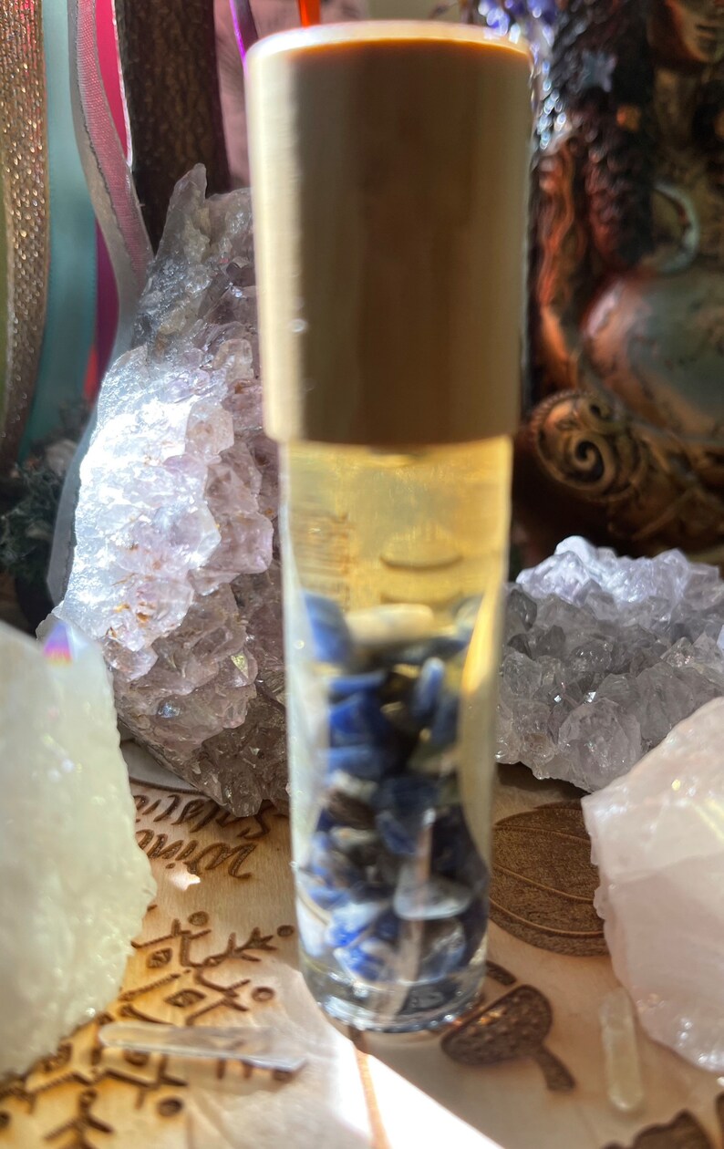 Hand Blended Crystal Infused Protection Oil/ Manifestation Oil/Essential Oil Roll on / Crystal Infused Oil / Ritual Oil/ Protective Crystals image 5