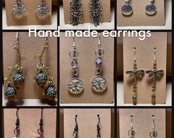 Dangle Earrings/ Handmade Earrings/Dragonflies/Dream Catchers/Evil Eye/Hamsa/ Acorns/Celtic Cross