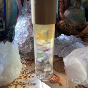 Hand Blended Crystal Infused Protection Oil/ Manifestation Oil/Essential Oil Roll on / Crystal Infused Oil / Ritual Oil/ Protective Crystals image 7