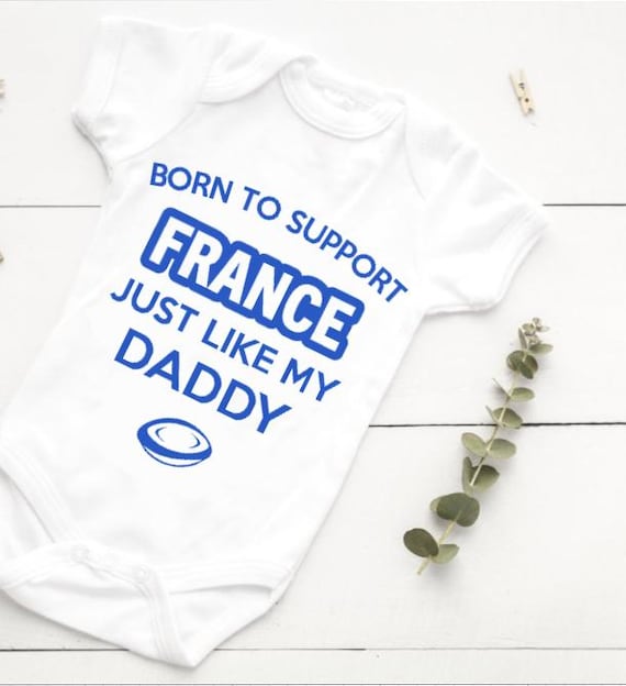 Personalised France Rugby Vest, Sport Baby Bodysuit, Team, Support