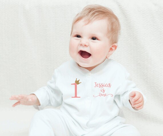 first birthday sleepsuit