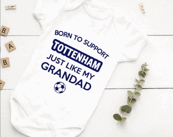 Personalised Tottenham Football Vest, Sport Baby Bodysuit, Team, Support, England sleepsuit, romper, boy and girl Bodysuit Club, Football