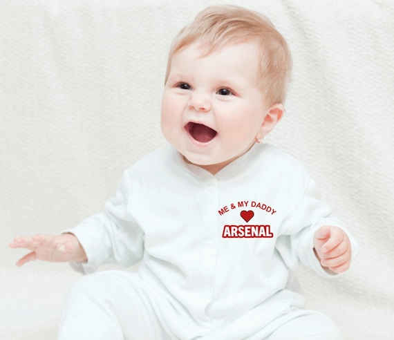 Baby Vest Personalised Arsenal Baby Grow Personalised Arsenal