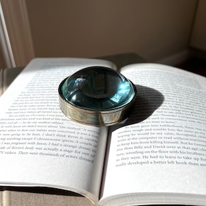 Brass & Glass Magnifying Paperweight