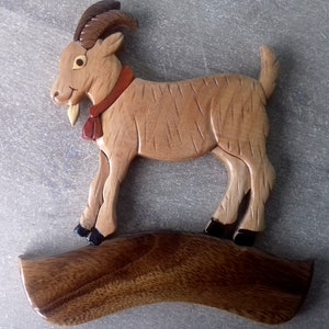 wooden goat door plaque, customizable with free name