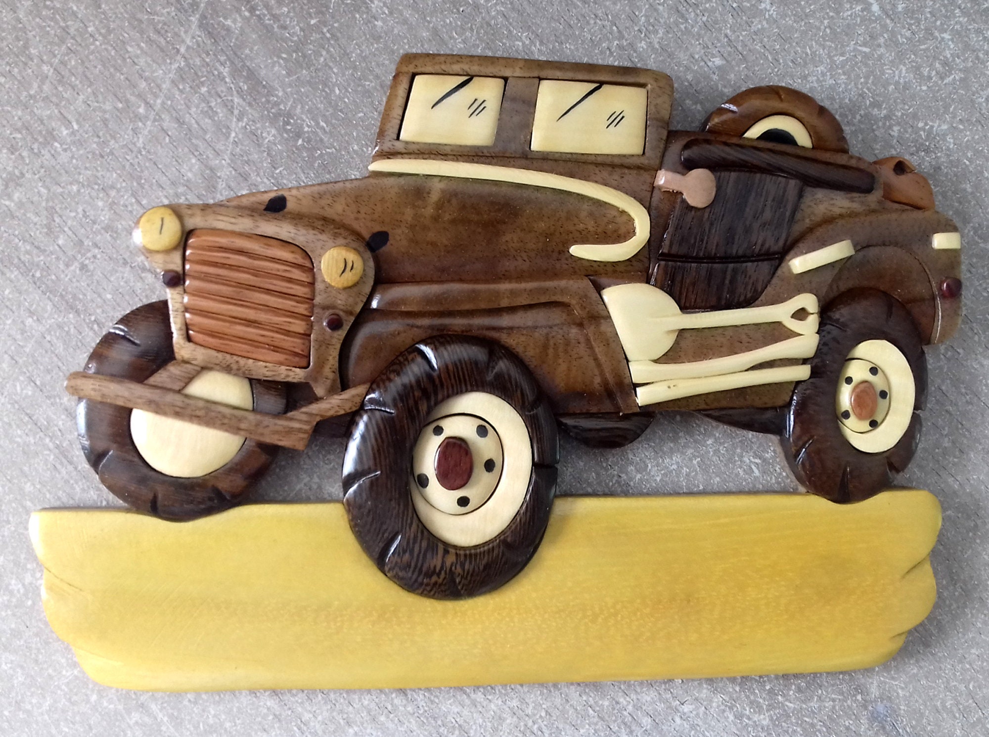 Plaque de Porte La Jeep en Bois Vernis Personnalisable