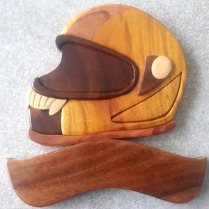 wooden motorcycle helmet door plate customizable with your first name offered