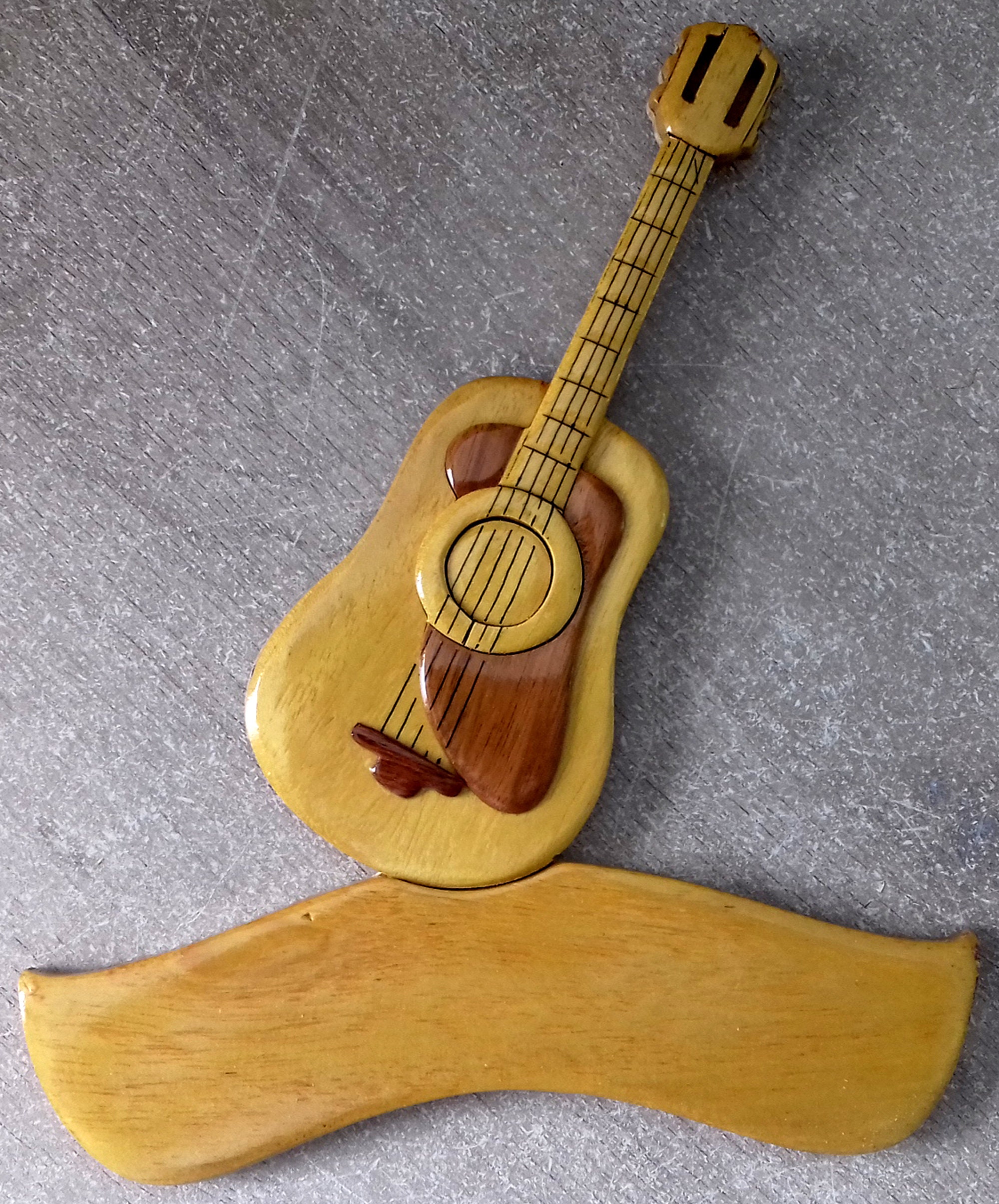 Plaque de Porte La Guitare en Bois Personnalisable avec Votre Prénom Offert
