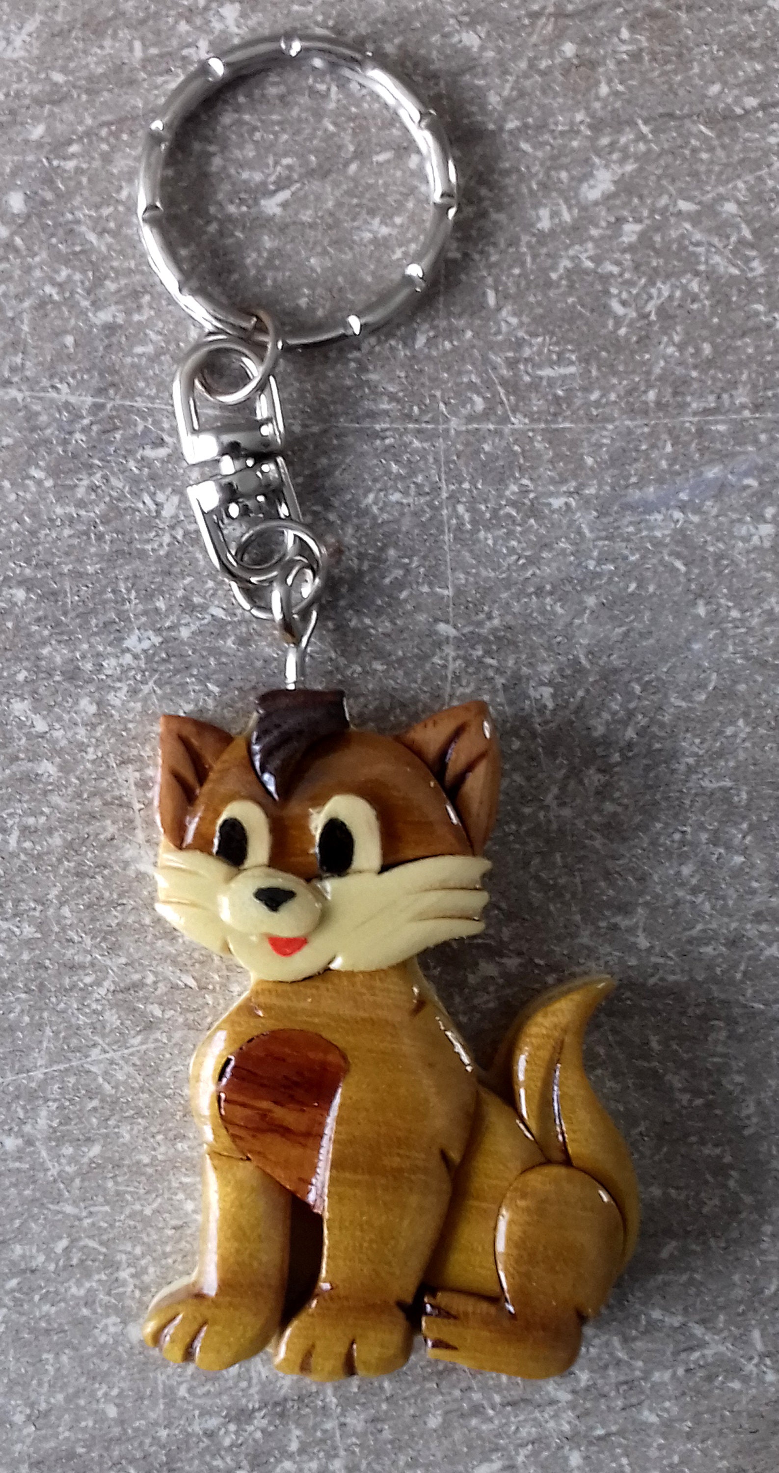 Porte Clef Chat en Bois