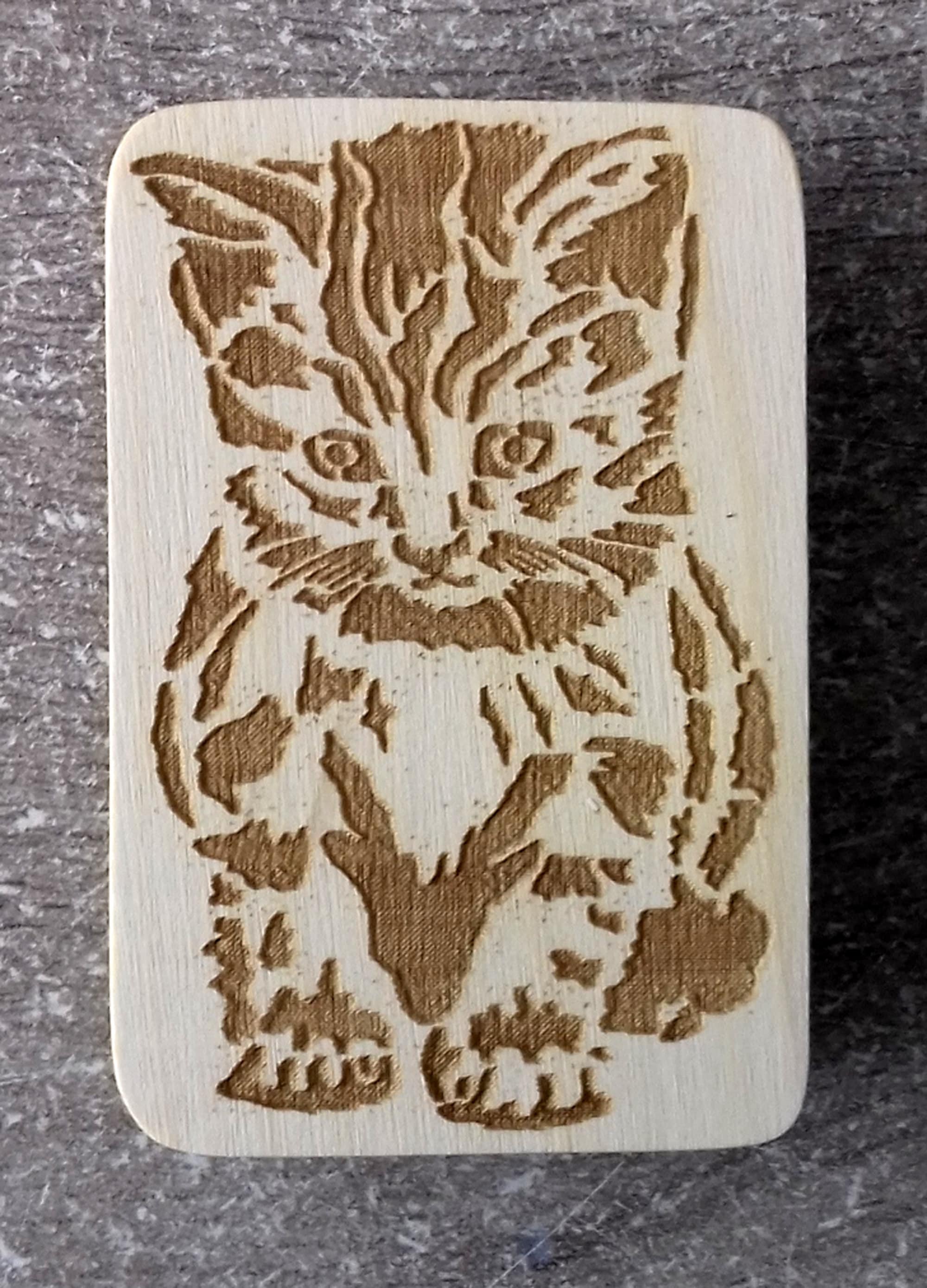 Magnet Du Chat Gravé Au Laser sur Bois