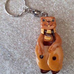 marmot wooden key ring
