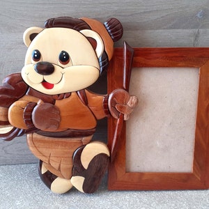 original varnished wooden photo holder for standard size photos