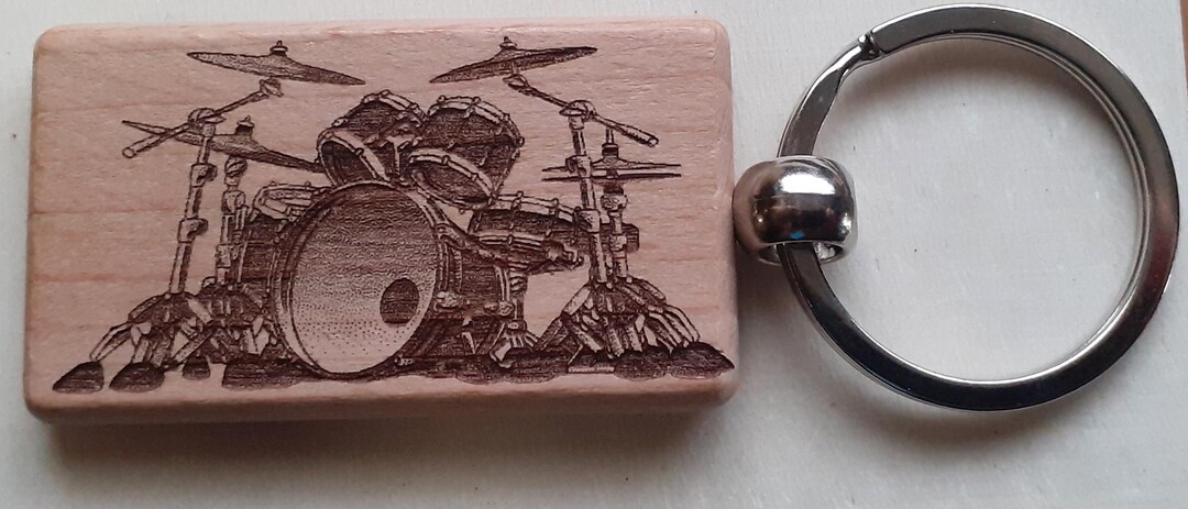 Handmade Wooden Key Ring With Battery Design - Etsy