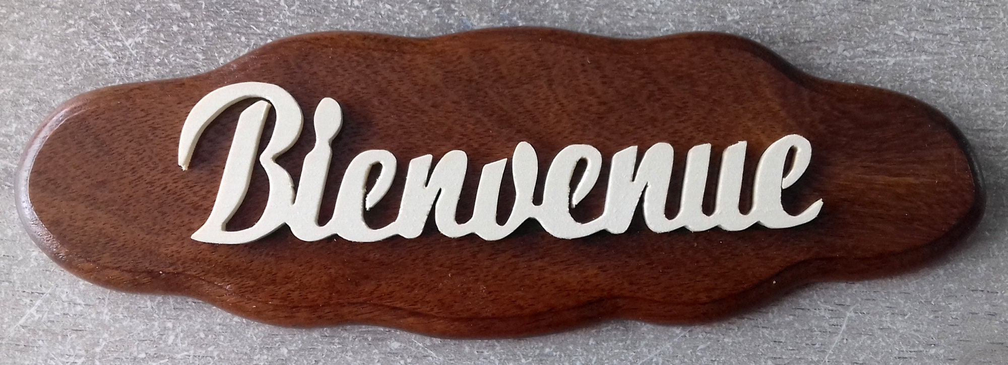 Petite Plaque de Porte en Bois Forme Nuage Pour Une Entree