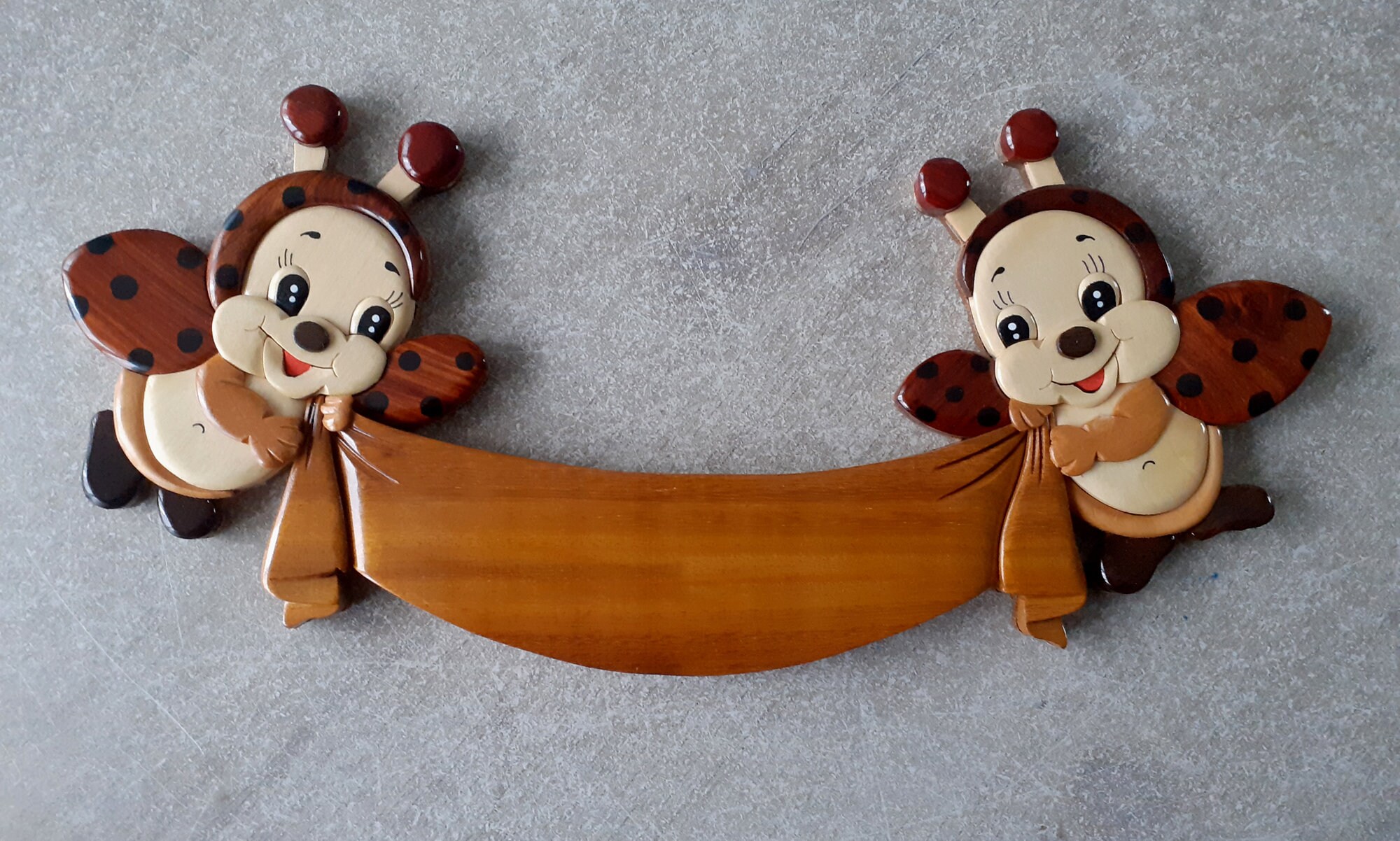 Plaque de Porte Des Deux Petites Coccinelles Personnalisable avec Votre Prénom Offert