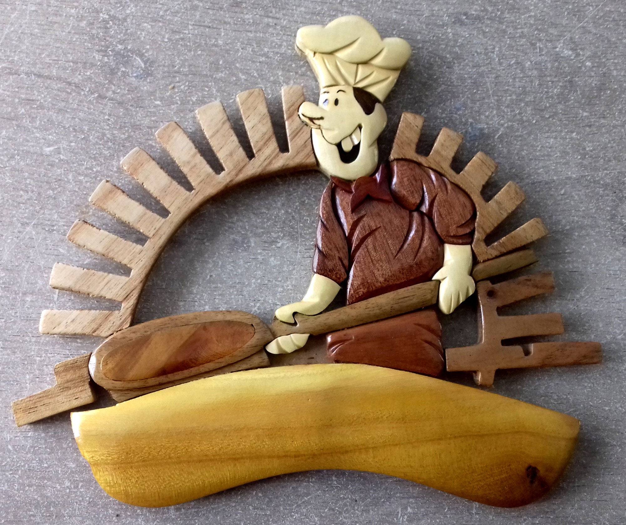 Plaque de Porte en Bois Pour La Pizzeria ou Pizzaiolo Du Boulanger