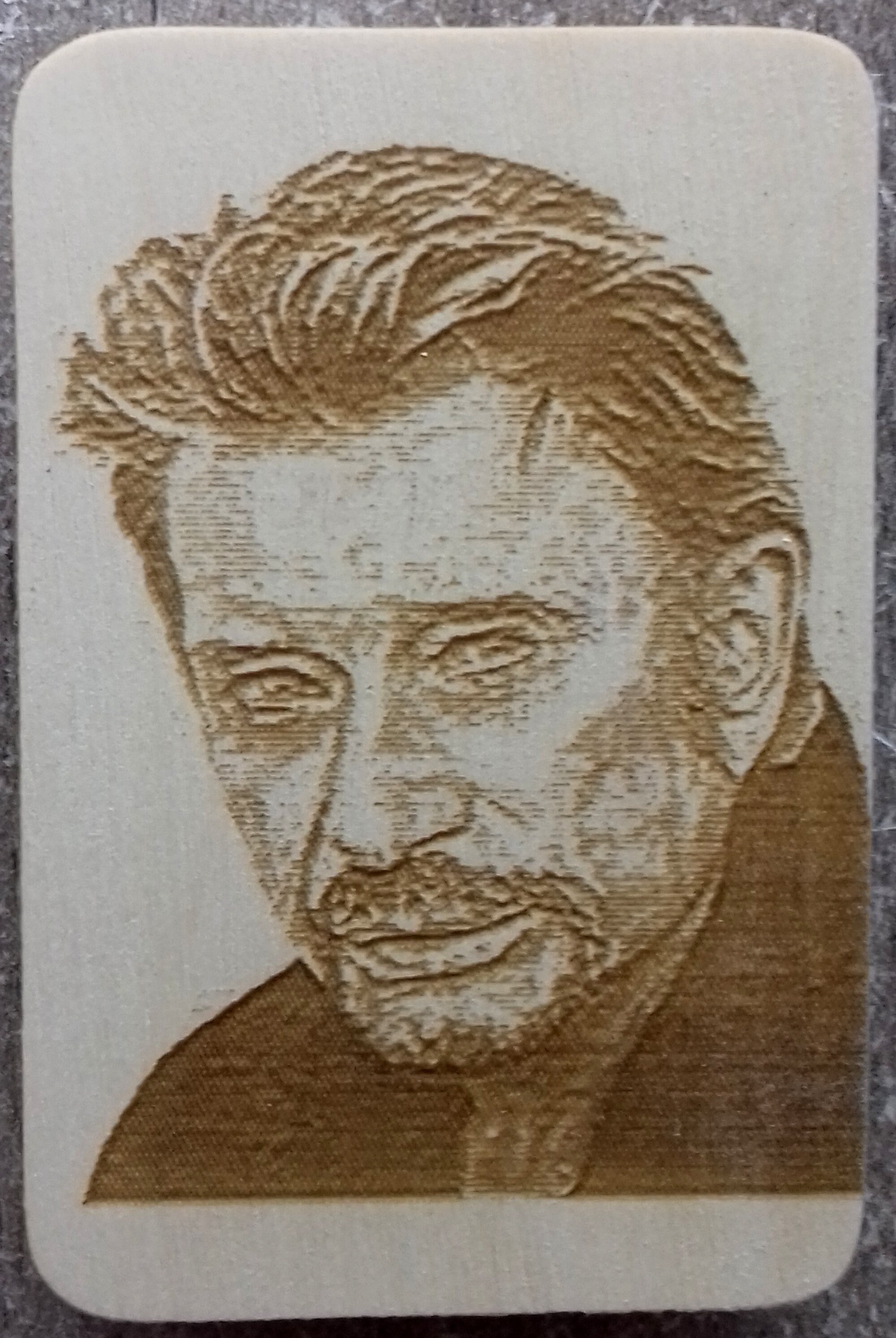 Magnet de Johnny Gravé Au Laser sur Bois