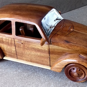 varnished wooden model car no assembly finished model