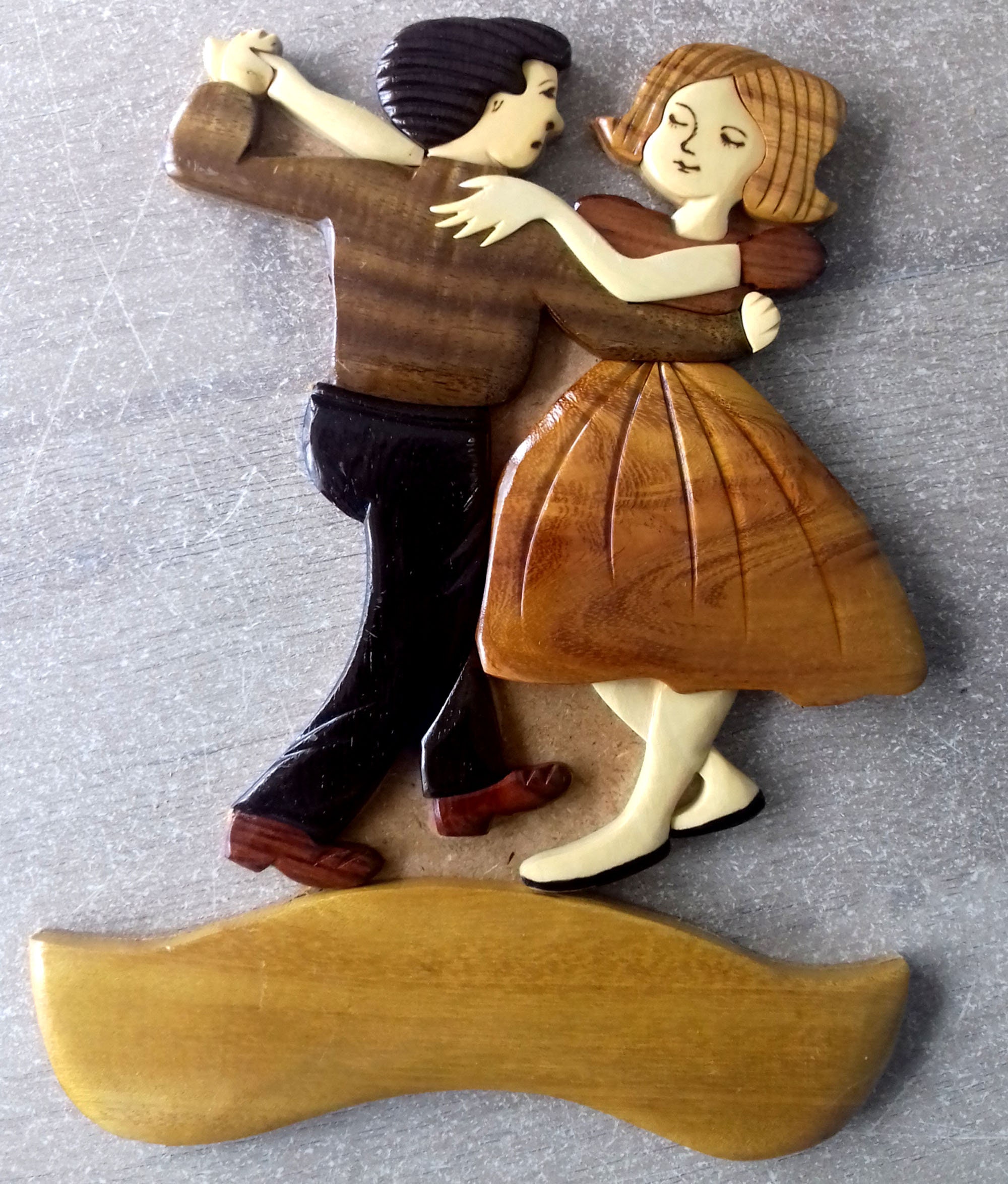Plaque de Porte Du Couple Des Danseurs en Bois Personnalisable avec Prénom Offert