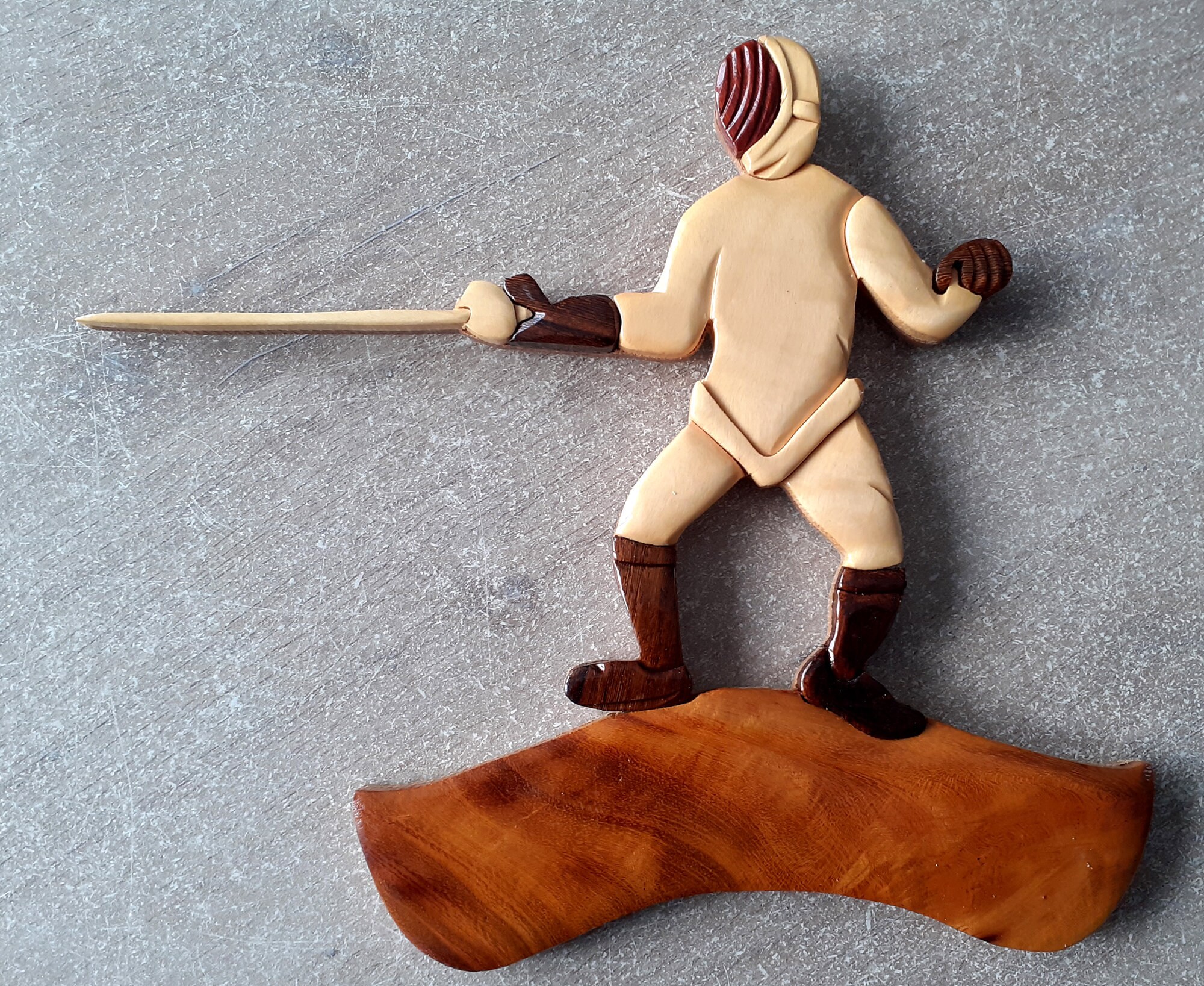 Plaque de Porte L'escrimeur en Bois Personnalisable avec Prénom Offert