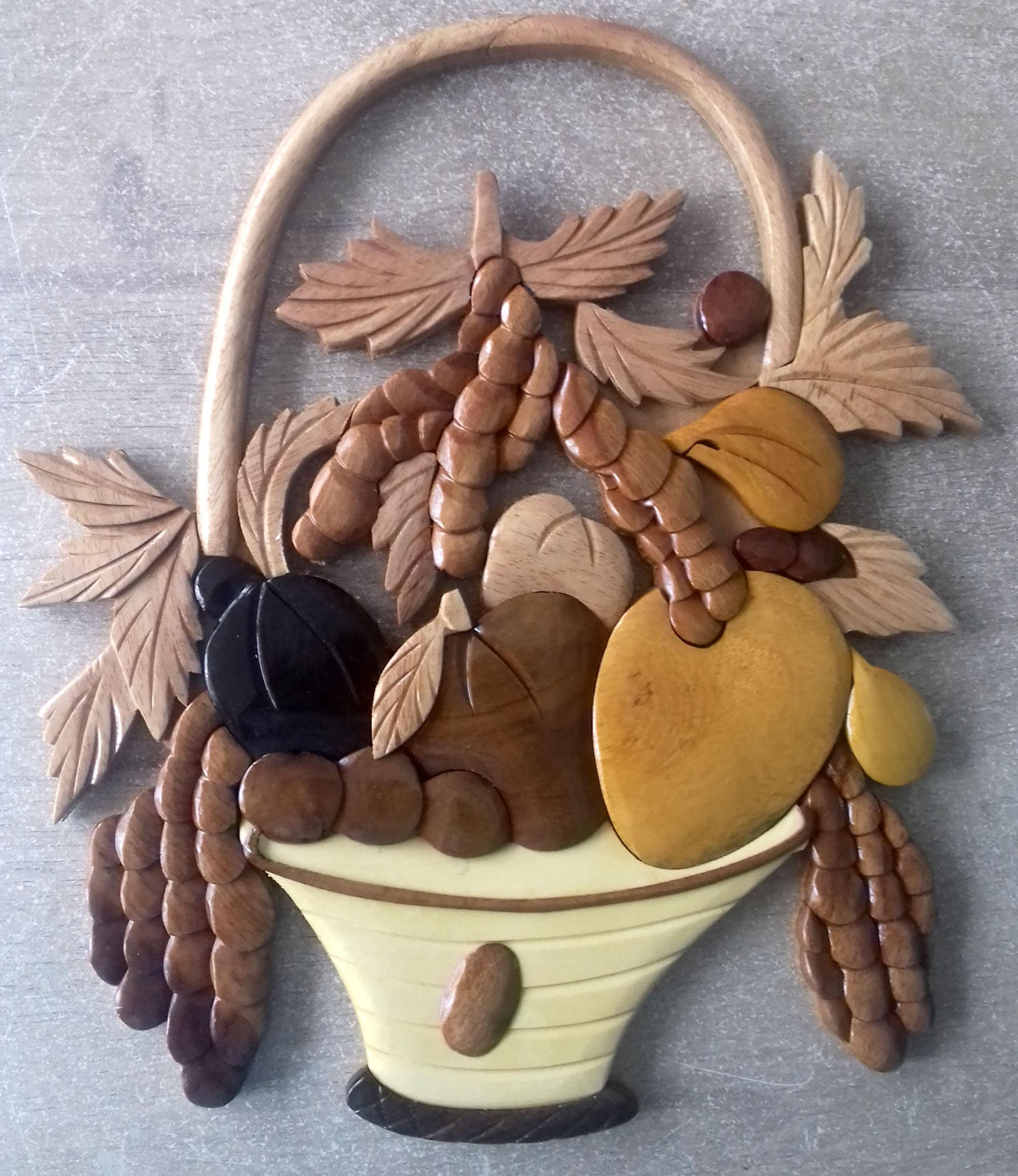 Panier Fleur en Bois Pour Décoration Murale