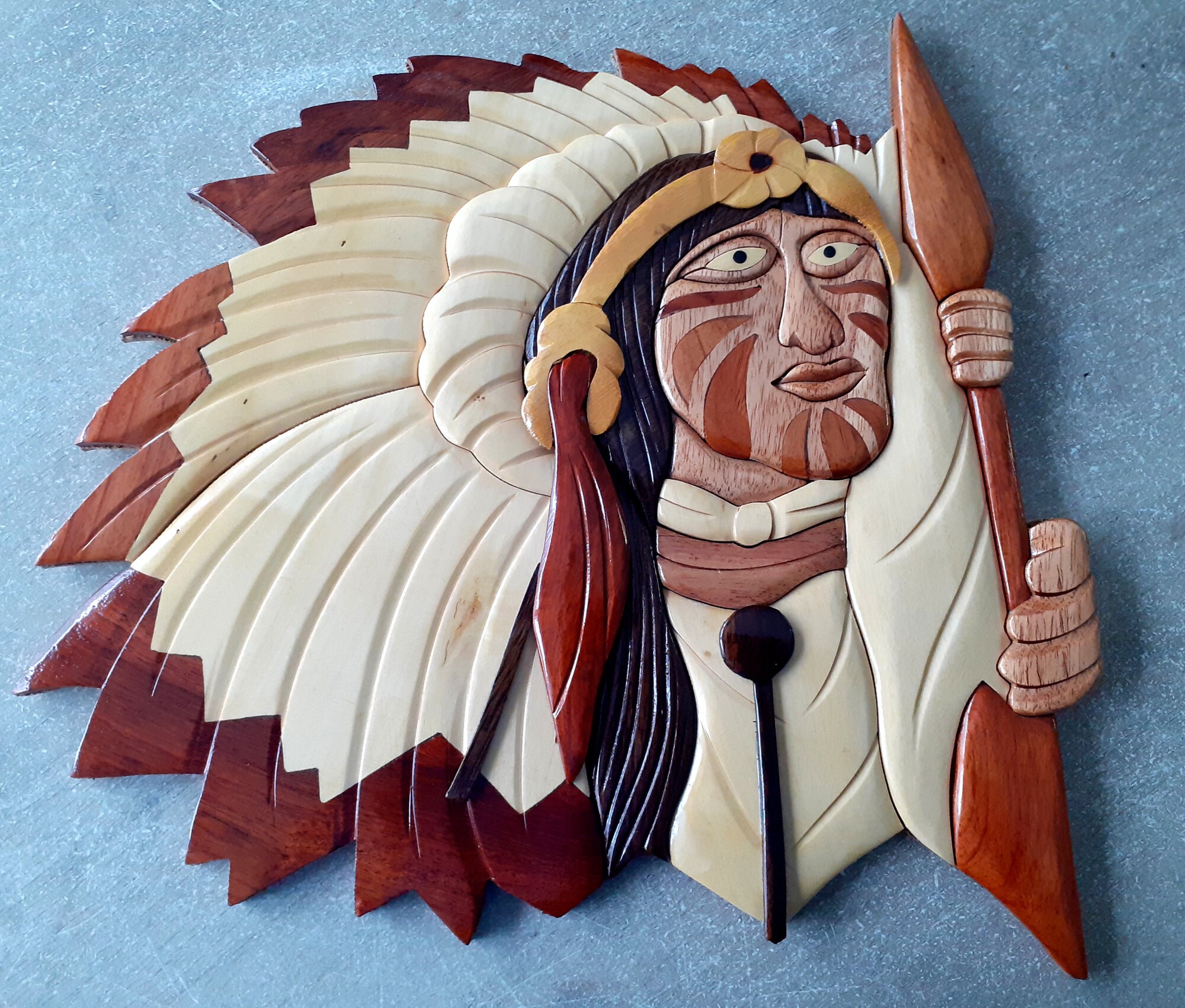 Plaque en Bois Vernis de L'indien