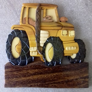 varnished wooden tractor door plate with your first name offered