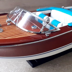 Vintage Riva wooden ship model luxury nautical decoration handcrafted, collectible maritime miniature