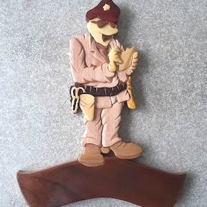 personalized wooden police officer name plate with free first name