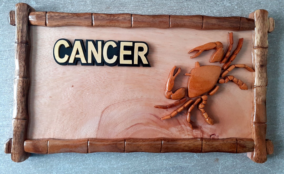 Customizable Cancer Sign Cancer Astrological Sign in Customizable Varnished Wood - Etsy