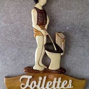 wooden door sign for your toilet