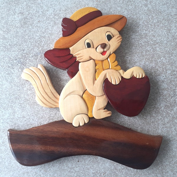 plaque de porte de chambre du chaton en bois vernis personnalisable avec votre prénom offert