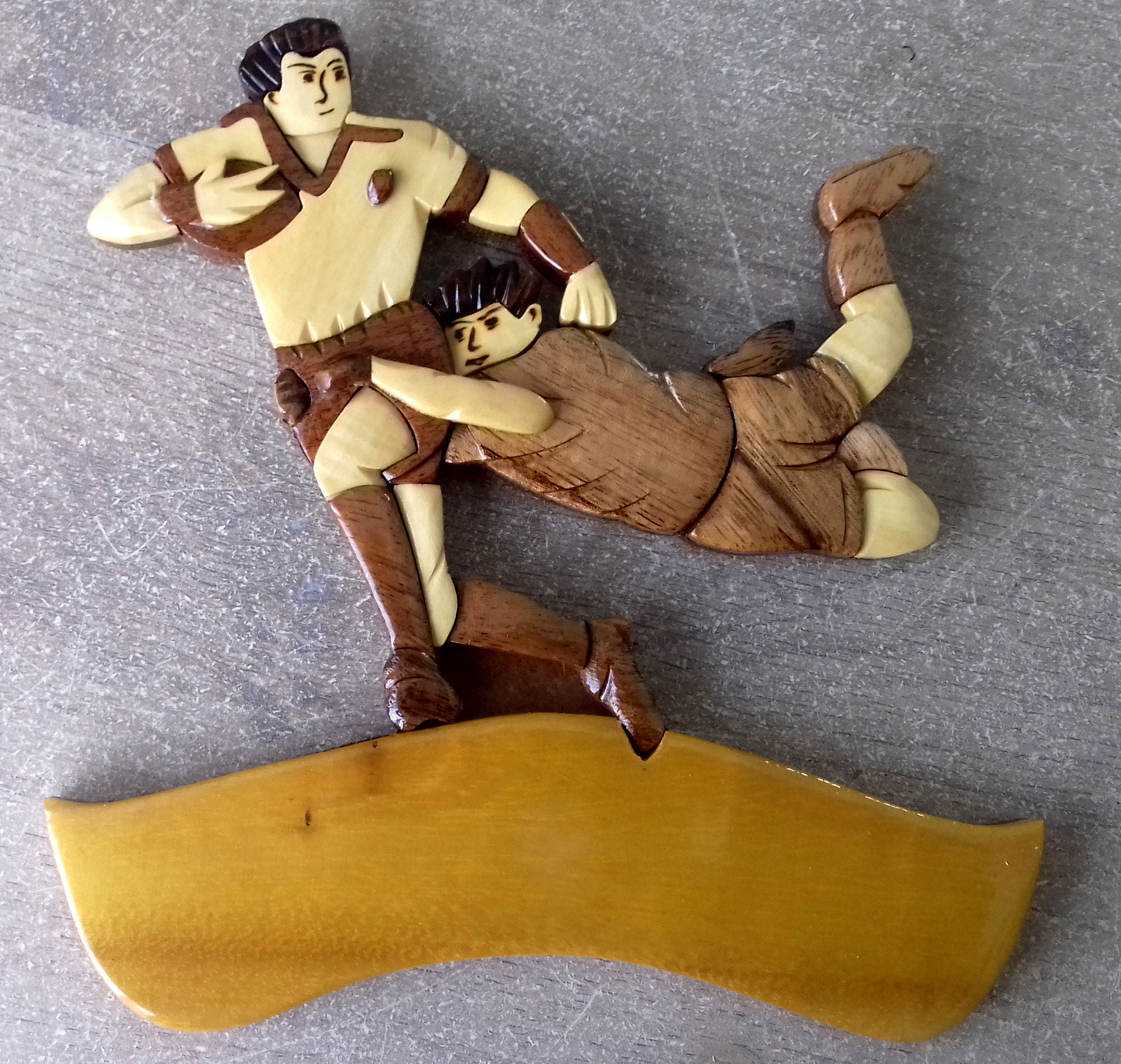 Plaque de Porte Du Rugbyman en Bois Personnalisable avec Votre Prénom Offert