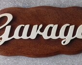 petite plaque de porte en bois en forme de nuage pour le garage