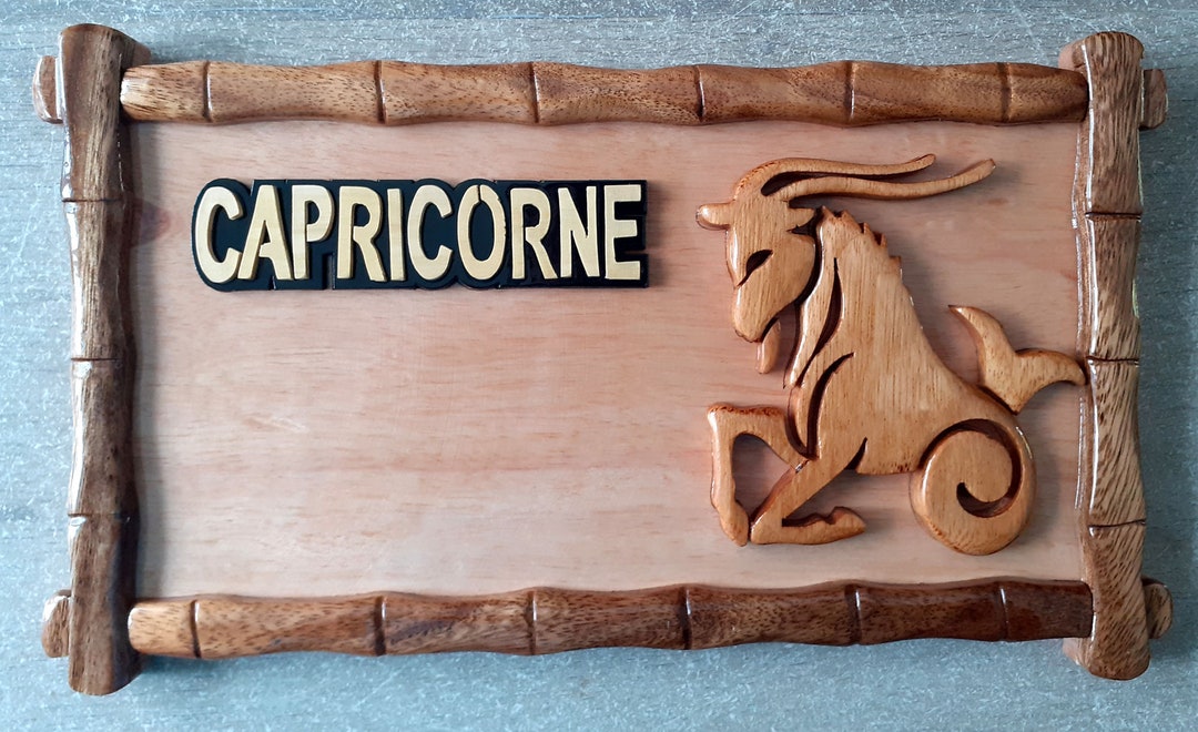 Customizable Wooden Capricorn Astrological Sign Etsy — free download
