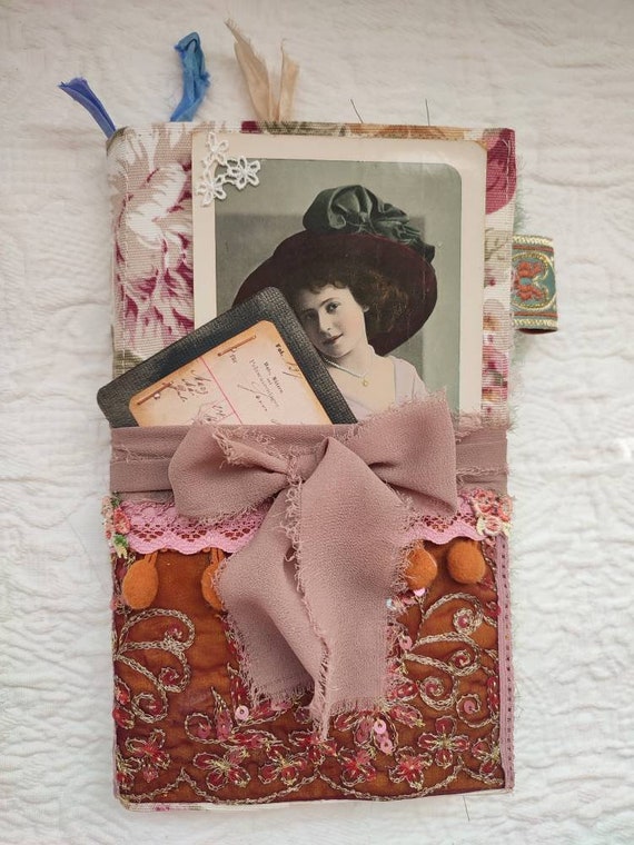 Fabric Junk Journal Cover Journal for Her Junk Journal Etsy