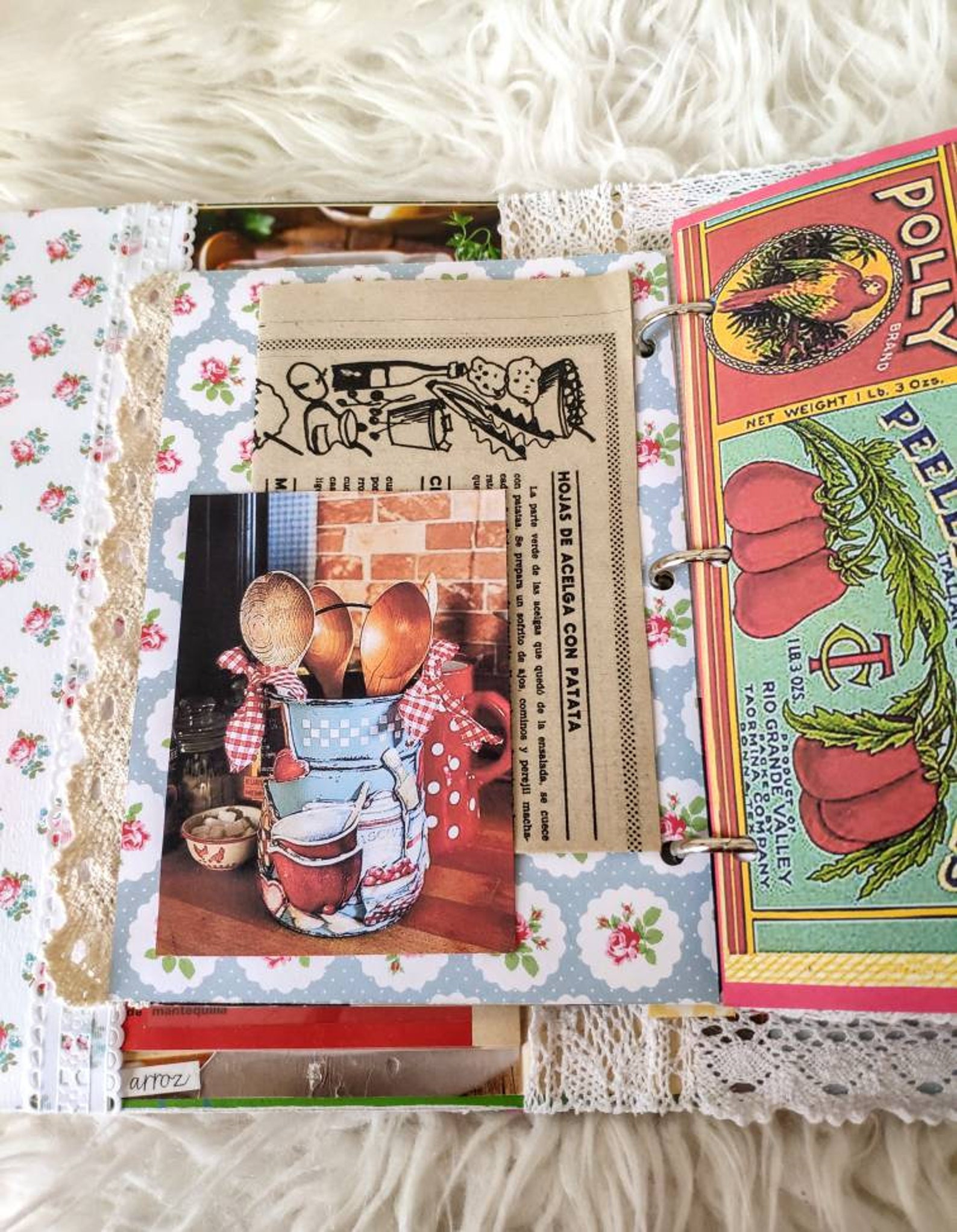 Recipe book retro junk journal handmade retro kitchen Etsy