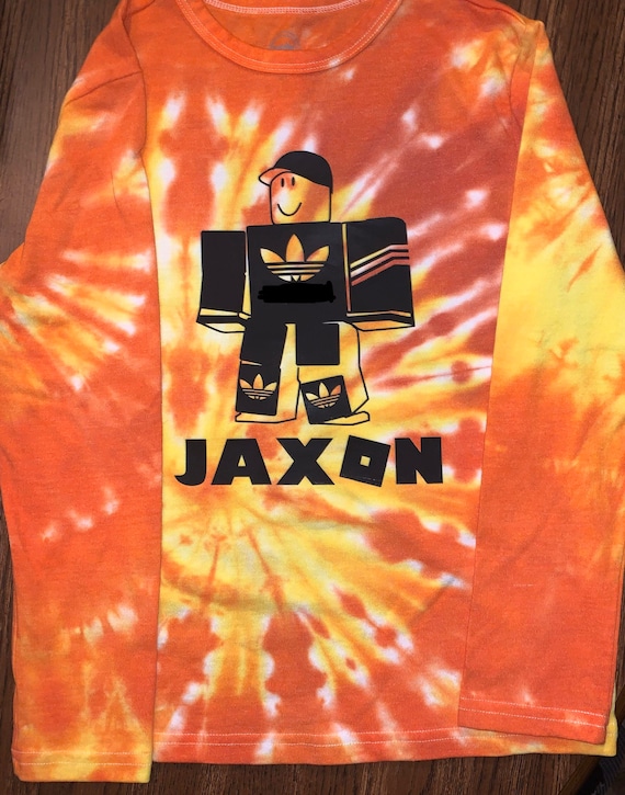 Custom Roblox Inspired Tiedye Long Sleeve T Shirt With Name Etsy - roblox how to make a custom t shirt