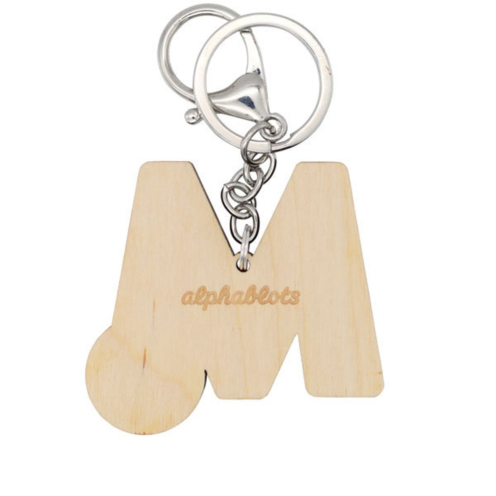 Letter M Keyring Made in UK Laser Cut Personalised Etsy