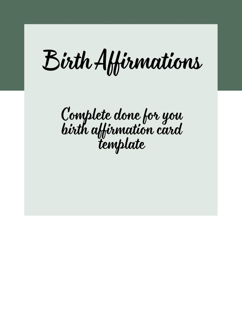 Birth Affirmation Cards – Editable in Canva or Ready to Print - Etsy
