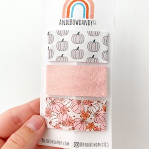 Pumpkin Snap Clips - Fall Autumn Themed 2 Inch Hair Clips for Girls