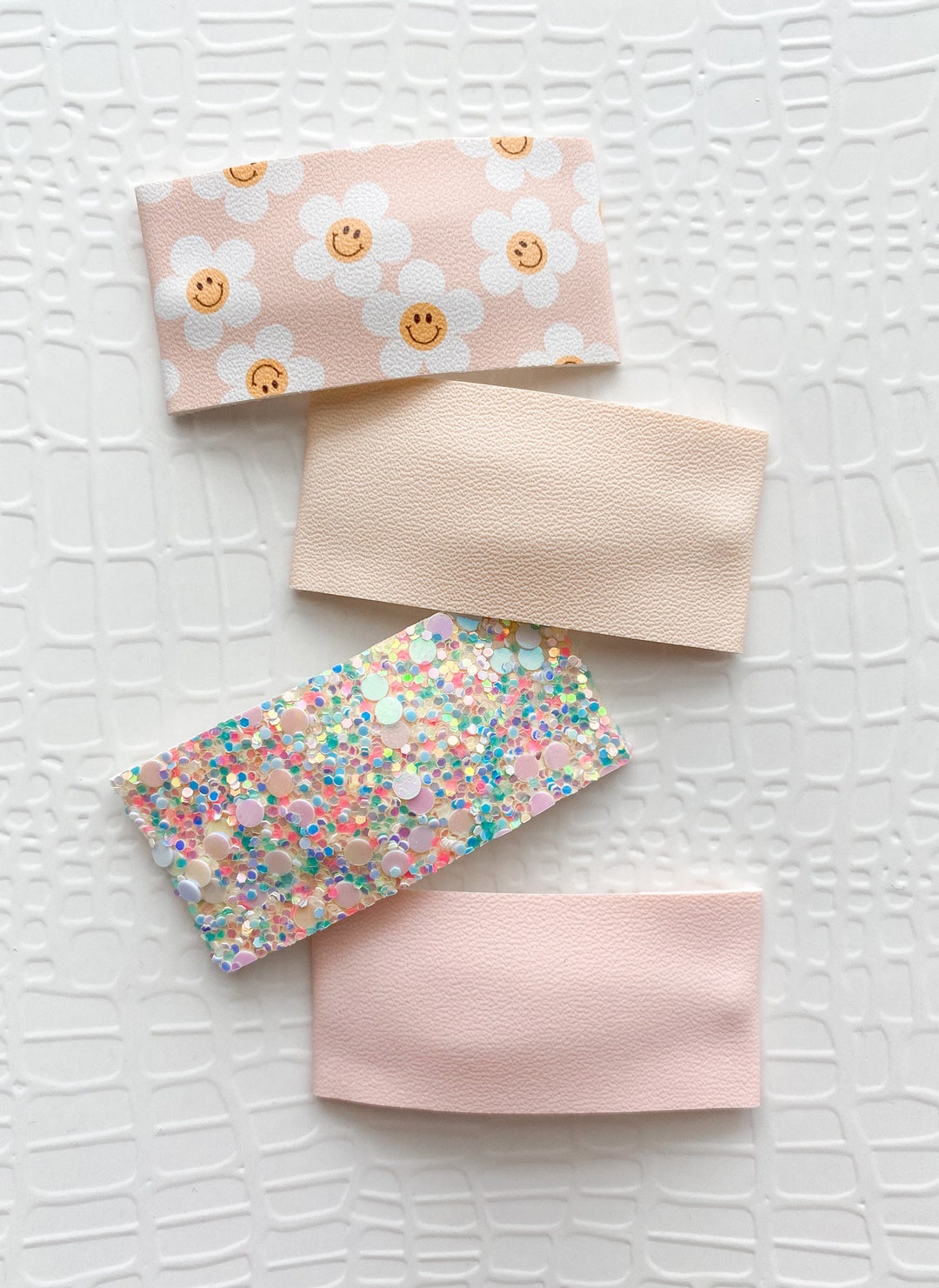 Spring Snap Clips Pale Soft Pink Neutral Tan Cream Hair Clips for Women