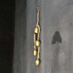 Campanelle di Natale in ferro dorato fatte a mano: ghirlande natalizie e decorazioni per il camino