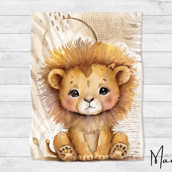 PRECOMMANDE - Panneau pour Couverture Petit Lion - 100% coton qualité premium