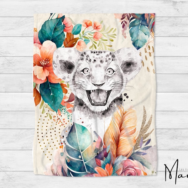 PRECOMMANDE - Panneau de Tissus pour Couverture Safari Floral - 100% coton qualité premium