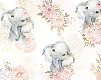 PRECOMMANDE - Tissu Exclusif Eléphants - 100% coton qualité premium