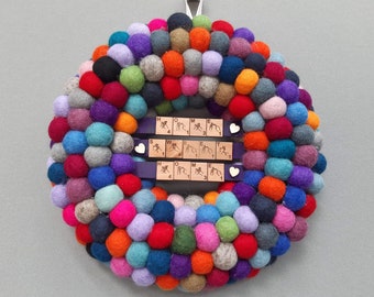 Home Sweet Home British Sign Language pom pom wreath