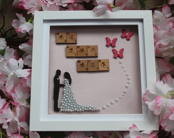 British Sign Language Scrabble tile Wedding frame