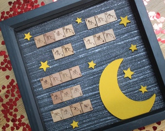 Love You To The Moon and Back British Sign Language Scrabble Tile Frame.