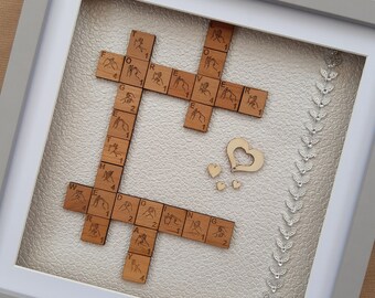 BSL Fingerspelling Wedding Scrabble Tile Frame